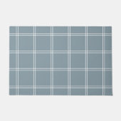 Stofbruin blauwe en witte vensterpaneelruit deurmat (Voorkant)