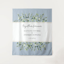 Stofbruin Blauwe Eucalyptus Huwelijk Samen Voor Al Wandkleed