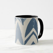 Stofbruin blauwe kust batik Parang chevron geometr Mok (Voorkant rechts)