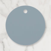 Stofbruin blauwe minimalistische moderne script hu bedankjes labels (Achterkant)