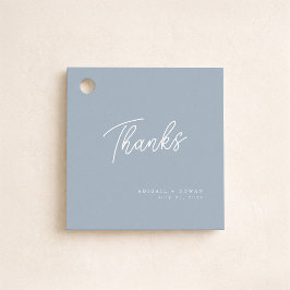 Stofbruin Blauwe Minimalistische Moderne Script Tr Bedankjes Labels