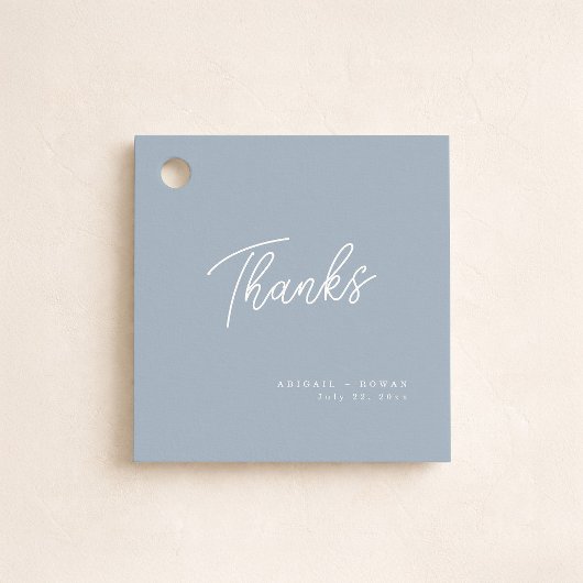 Stofbruin Blauwe Minimalistische Moderne Script Tr Bedankjes Labels