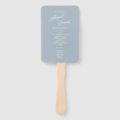 Stofbruin Blauwe Minimalistische Moderne Script Tr Handwaaier (Voorkant)