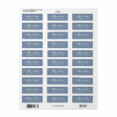 Stofbruin Blauwe Scriptie Koppel Huwelijks Retoura Etiket (Full Sheet)