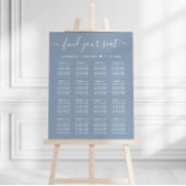 Stofbruin Blauwe Tafel Bruiloft Zitplaats Chart Poster