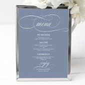 Stofbruin eenvoudig elegant huwelijksmenu bord poster