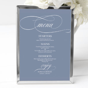 Stofbruin Eenvoudig Elegant Trouwmenu Bord Poster