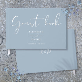 Stofbruin Elegant Script Huwelijk Gastenboek