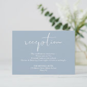 Stofbruin Elegante Script Bruiloftsreceptie Informatiekaartje (Staand voorkant)