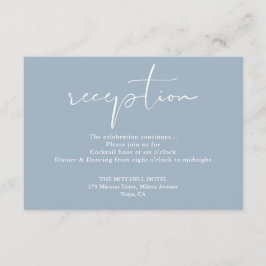 Stofbruin Elegante Script Bruiloftsreceptie Informatiekaartje
