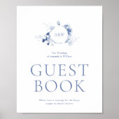 Stofbruin Gastboek Bord Poster (Voorkant)
