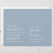 Stofbruin Minimalistisch Script Huwelijksprogramma (Voorkant / Achterkant)