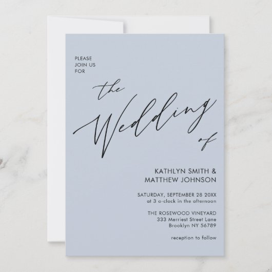 Stofbruin Modern Script All In One Eenvoudige Trou Kaart (Voorkant)