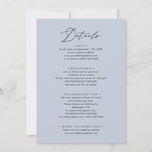 Stofbruin Modern Script All In One Eenvoudige Trou Kaart (Achterkant)