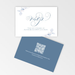 Stofbruin Schrift QR Huwelijks RSVP Kaart
