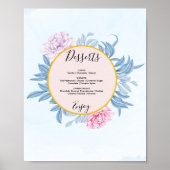 Stofbruin Waterverf Trouw Dessert Menukaart Bord Poster (Voorkant)