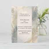 Stofbruine Art Deco Botanische Uitnodiging (Staand voorkant)
