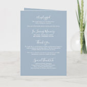 Stofbruine Blau Elegante Handtekening Script Bruil Programma (Achterkant)