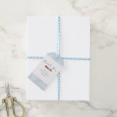 Stofbruine Blauw Gingham Bruiloftsontbijt Dank Je  Cadeaulabel (Met Touw)