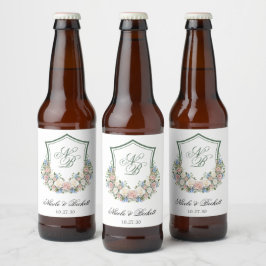 Stofbruine Blauwe Bloemenkam Trouw Bier Etiket