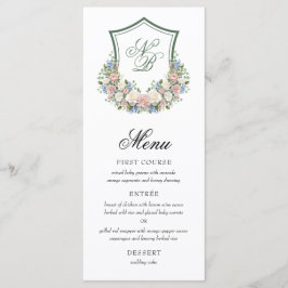 Stofbruine Blauwe Bloemenkam Trouw Menu
