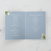 Stofbruine Blauwe Bloemige Groene Huwelijks- Programma (Binnen)