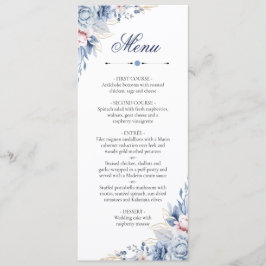 Stofbruine Blauwe Blos Trou Menu Kaart