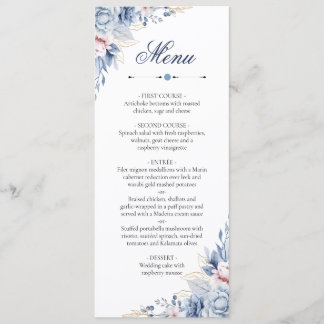 Stofbruine Blauwe Blos Trou Menu Kaart