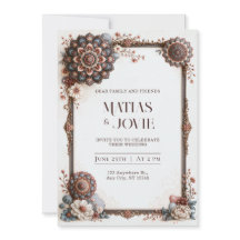 Stofbruine Blauwe Blush Mandala Frame Trouw