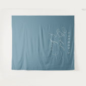 Stofbruine Blauwe Bruiloftsfotobehang Wandkleed (Voorkant (horizontaal))