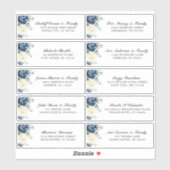 Stofbruine Blauwe Champagne Ivoren Trouw Gast Adre Sticker (Vel)