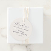 Stofbruine Blauwe Crème Bloemachtige Bruiloftsdouc Bedankjes Labels (In situ)