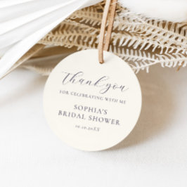 Stofbruine Blauwe Crème Bloemachtige Bruiloftsdouc Bedankjes Labels