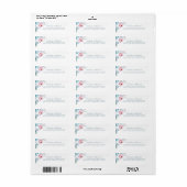 Stofbruine blauwe en roze bloemen Elegante waterve Etiket (Full Sheet)