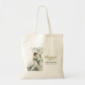 Stofbruine Blauwe Eucalyptus Groene Bruiloft Feest Tote Bag (Voorkant)