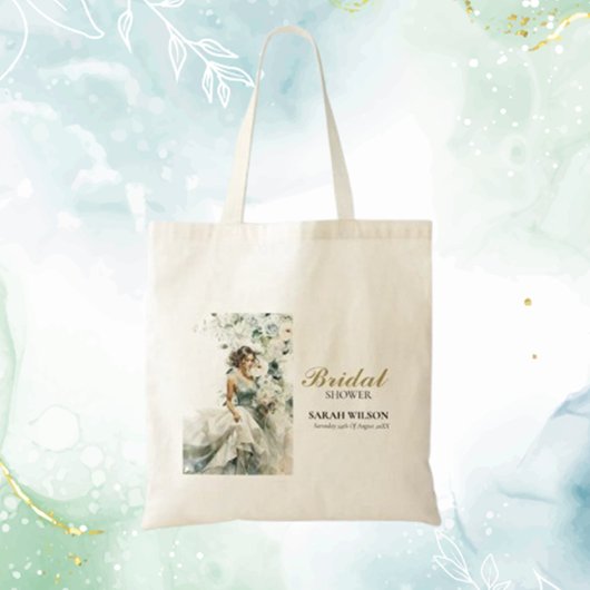 Stofbruine Blauwe Eucalyptus Groene Bruiloft Feest Tote Bag