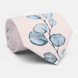 Stofbruine Blauwe Eucalyptus Groene Huwelijk Blos Stropdas