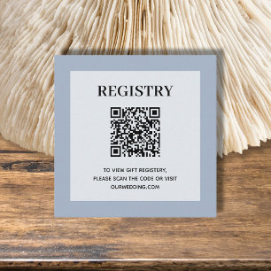 Stofbruine Blauwe Huwelijksregistratie QR Code Informatiekaartje