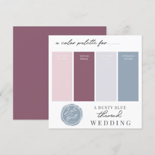 Stofbruine Blauwe Mauve & Blush Roze Kleurenpaletk Kaart