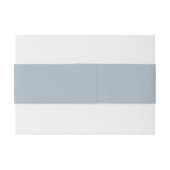 Stofbruine Blauwe Minimalistische Moderne Script B Uitnodigingen Wikkel (Achterkant Voorbeeld)