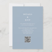 Stofbruine Blauwe Minimalistische Monogram QR Code Kaart (Achterkant)