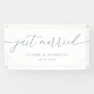 Stofbruine Blauwe Moderne Elegante Net Getrouwd Tr Spandoek