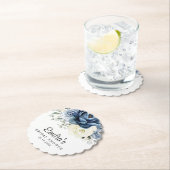 Stofbruine Blauwe Navy Champagne Ivoren Bruidsdouc Kartonnen Onderzetters (Insitu)