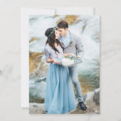 Stofbruine Blauwe Navy Witte Ivoor Gouden Bloem Br Kaart (Achterkant)