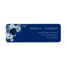 Stofbruine Blauwe Roos Navy Bloemige Bruiloft
