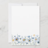 Stofbruine Blauwe Salie Wilde Bloem Bruiloft Kaart (Achterkant)