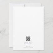 Stofbruine Blauwe Trouw Uitnodiging met QR Code (Achterkant)