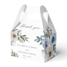 Stofbruine blauwe trouwbloemen Elegant script Land