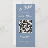 Stofbruine Blauwe Trouwfoto QR-code Elegant (Voorkant)