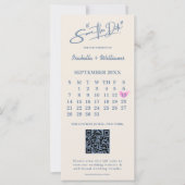 Stofbruine Blauwe Trouwfoto QR-code Elegant (Voorkant)